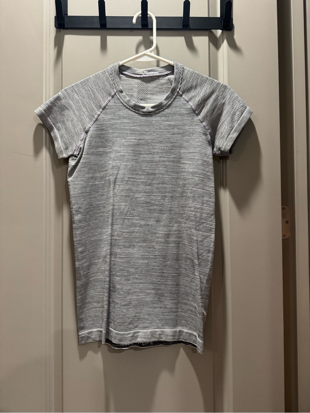 Lululemon Swiftly Tech Short Sleeve Grey/White Stripe